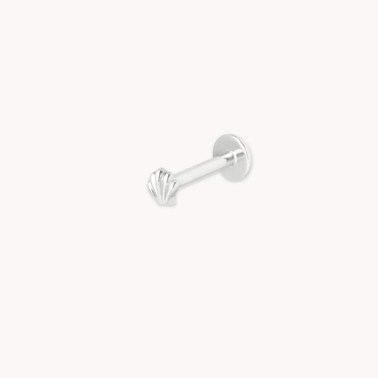 Astrid & Miyu Shell Piercing Stud In Solid White Gold 14K White Gold Hot