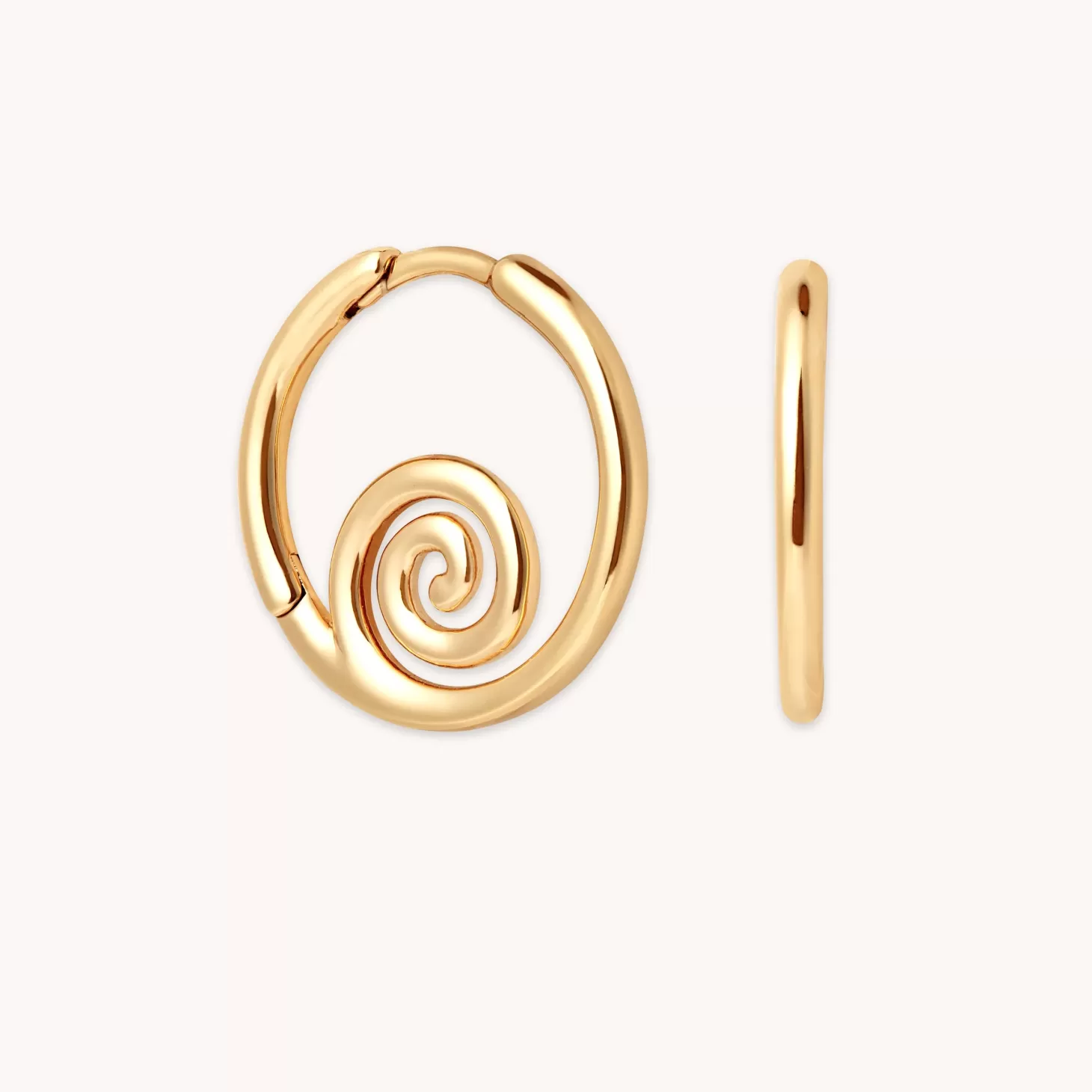 Astrid & Miyu Shell Swirl Hoops In Gold 18K Gold Plated Sterling Silver Store