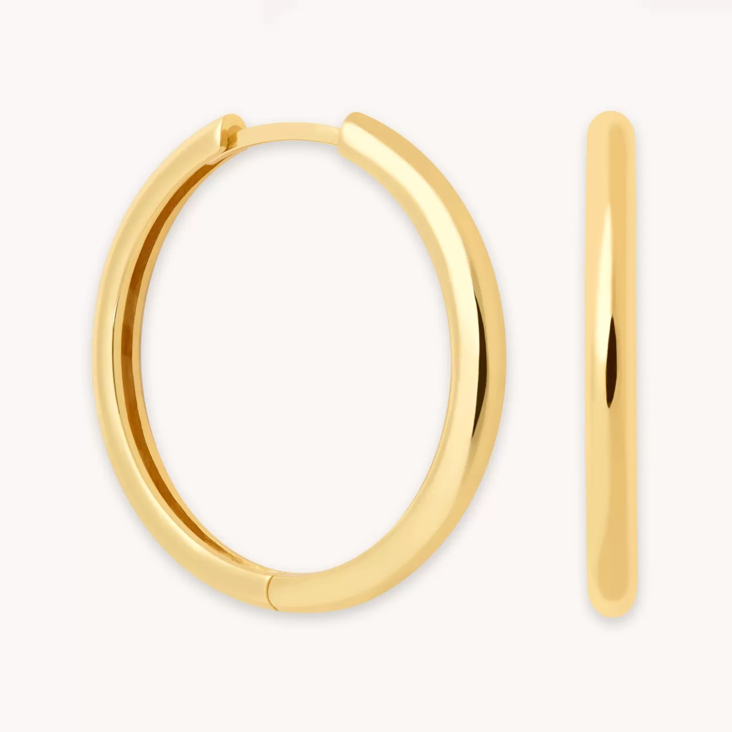 Astrid & Miyu Simple Hinge Large Hoops In Gold 18K Gold Plated Sterling Silver Hot