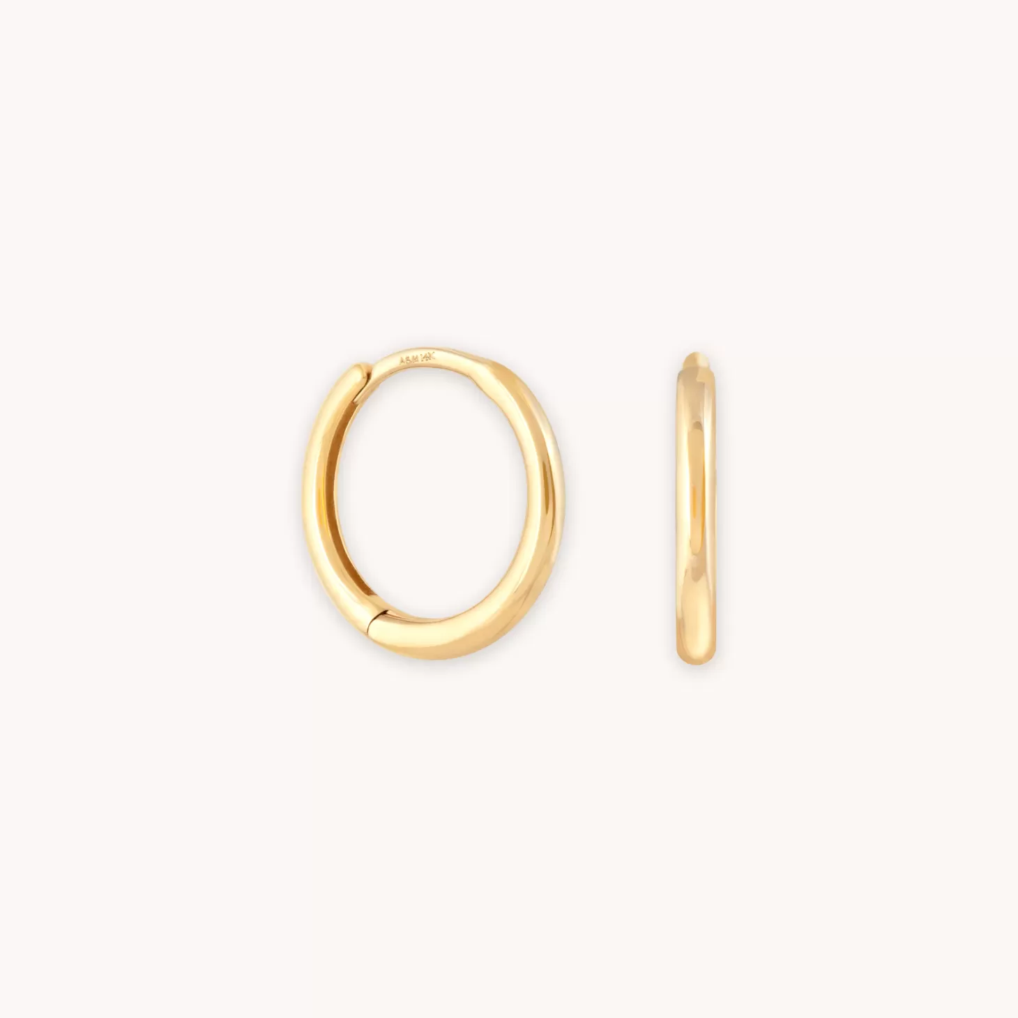 Astrid & Miyu Simple Hoops In Solid Gold 14K Gold Discount