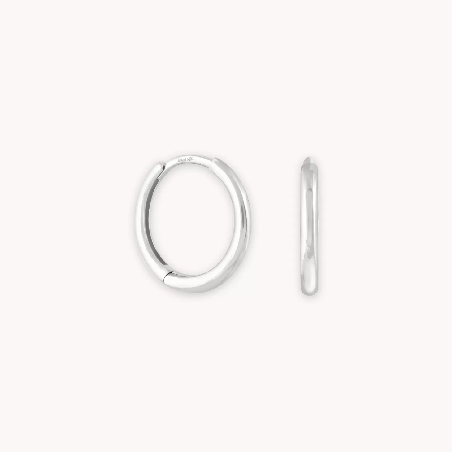 Astrid & Miyu Simple Hoops In Solid White Gold 14K White Gold Best Sale