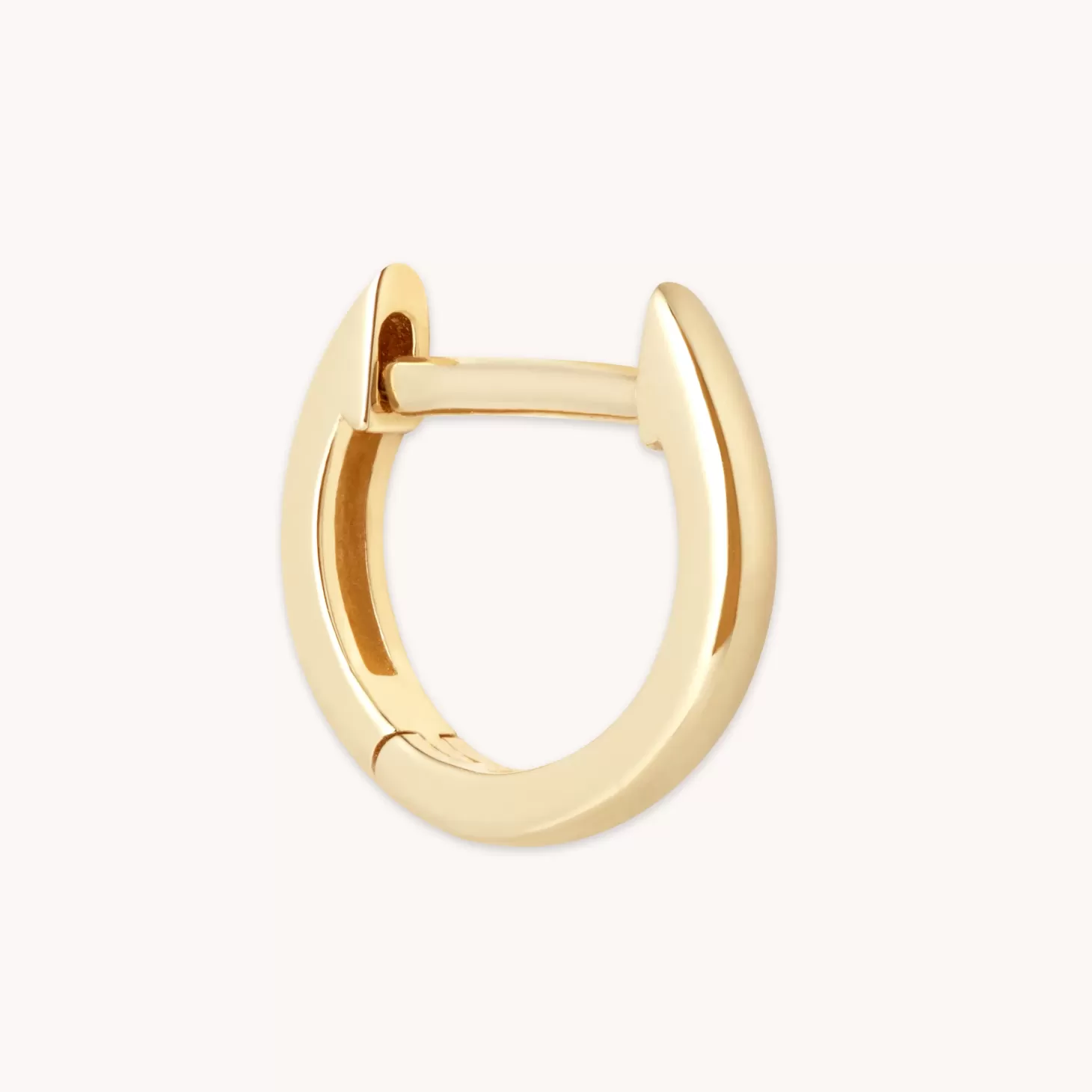 Astrid & Miyu Simple Piercing Hoop In Solid Gold 14K Solid Gold Store