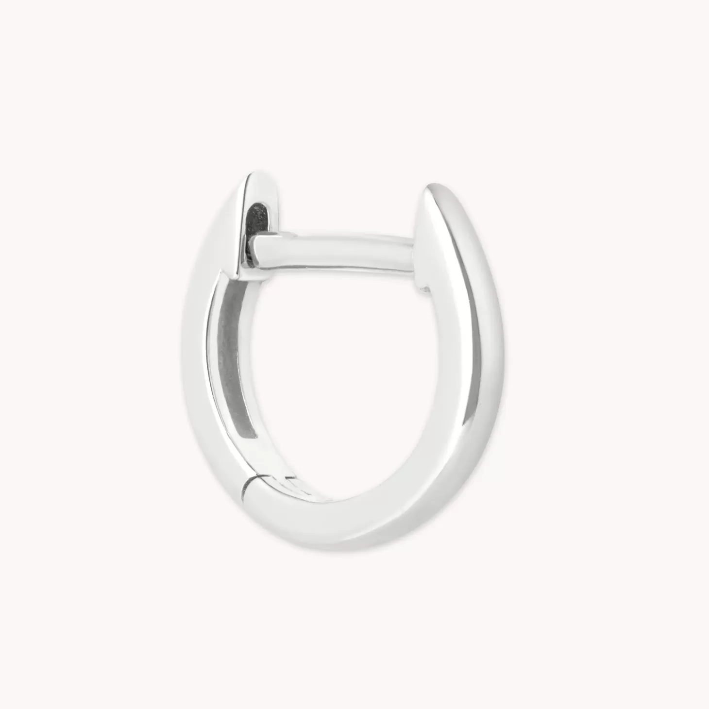 Astrid & Miyu Simple Piercing Hoop In Solid White Gold 14K White Gold Sale