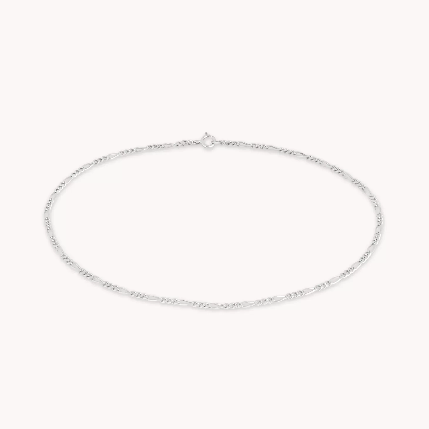 Astrid & Miyu Soho Chain Anklet In Solid White Gold 9K White Gold Sale