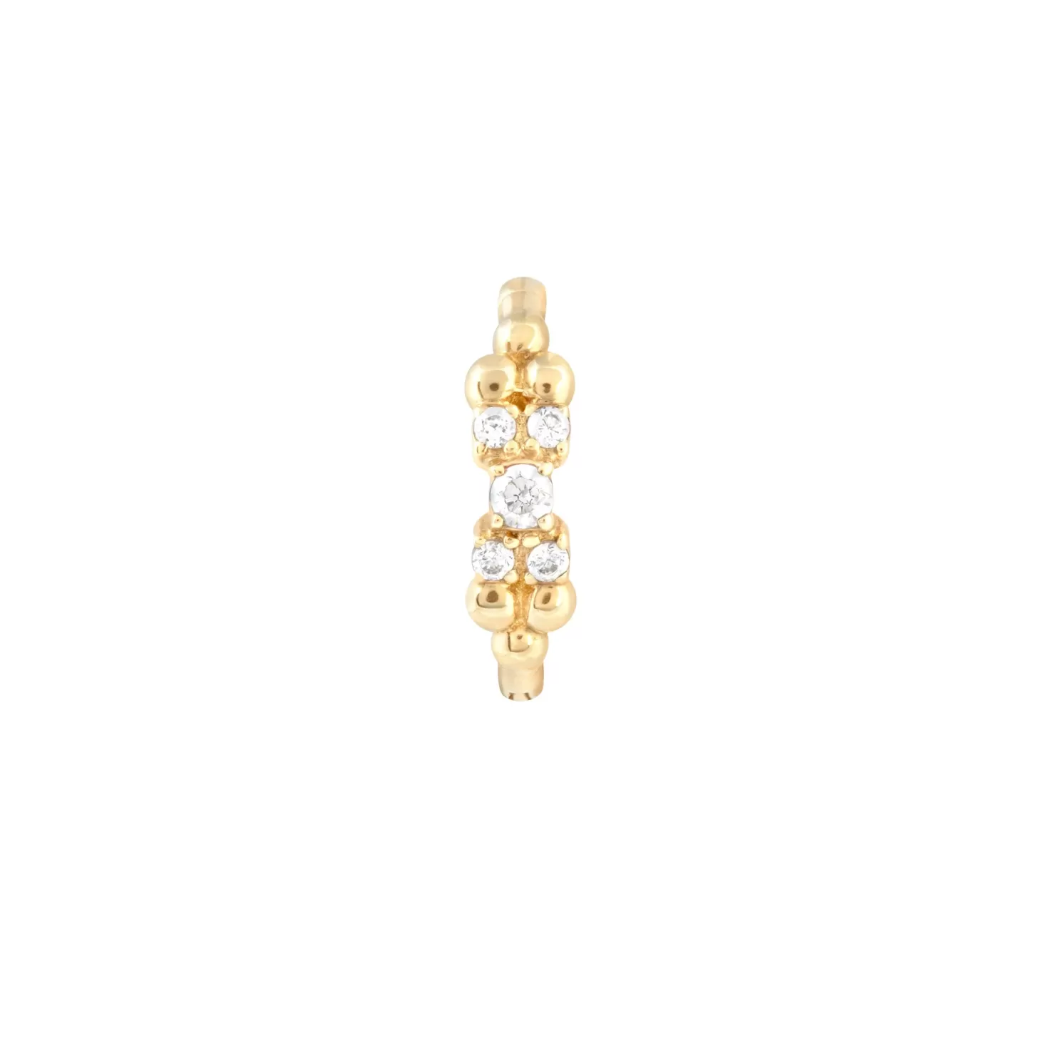 Astrid & Miyu Solid Gold Beaded Crystal Piercing Hoop 14K Gold Best