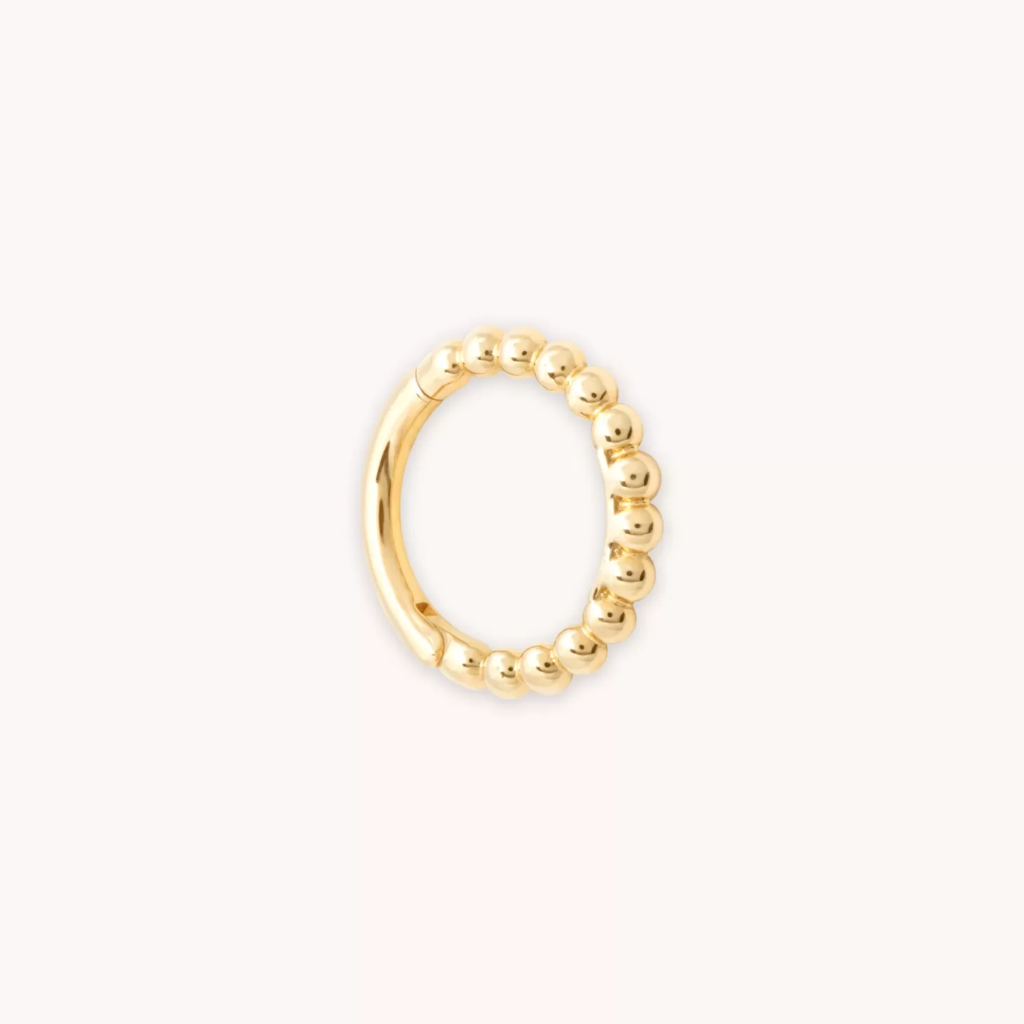 Astrid & Miyu Solid Gold Beaded Piercing Hoop 14K Gold Best Sale