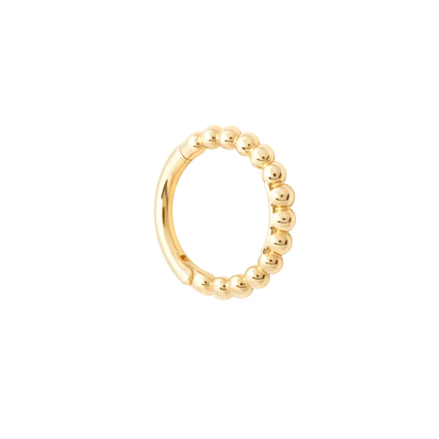 Astrid & Miyu Solid Gold Beaded Piercing Hoop 14K Gold Best Sale