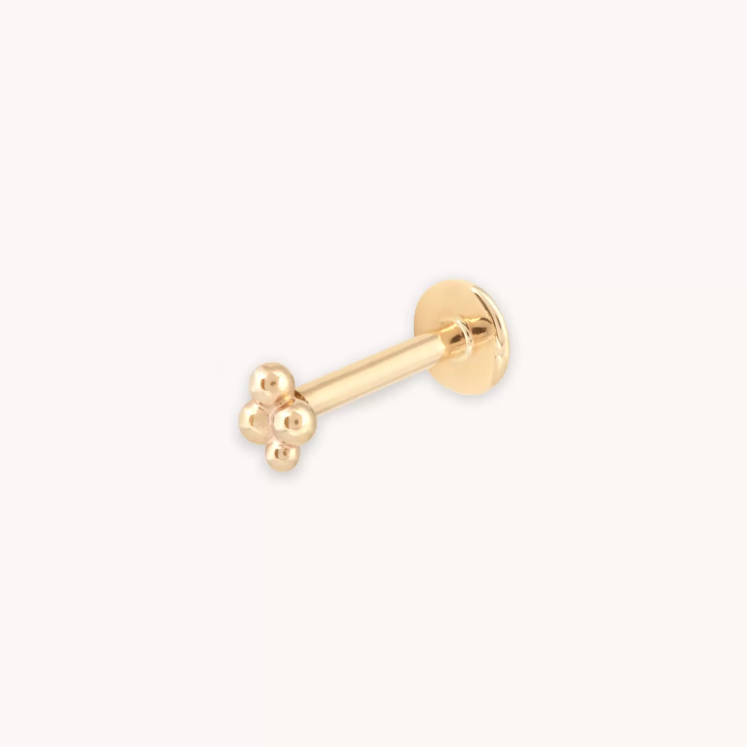 Astrid & Miyu Solid Gold Beaded Piercing Stud 14K Gold Shop
