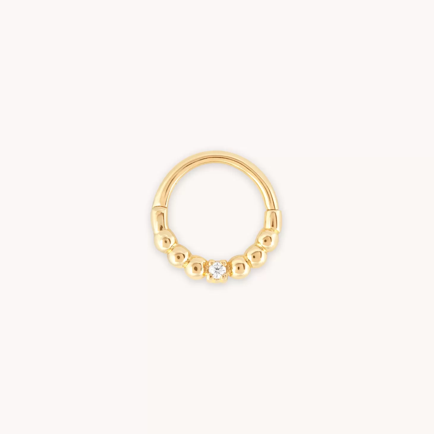 Astrid & Miyu Solid Gold Crystal Daith Hoop 14K Gold Sale