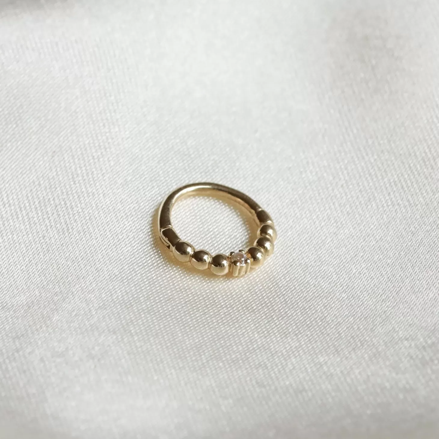 Astrid & Miyu Solid Gold Crystal Daith Hoop 14K Gold Sale
