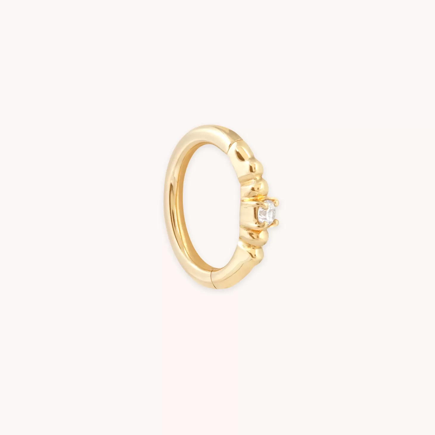 Astrid & Miyu Solid Gold Crystal Rook Hoop 14K Gold Best