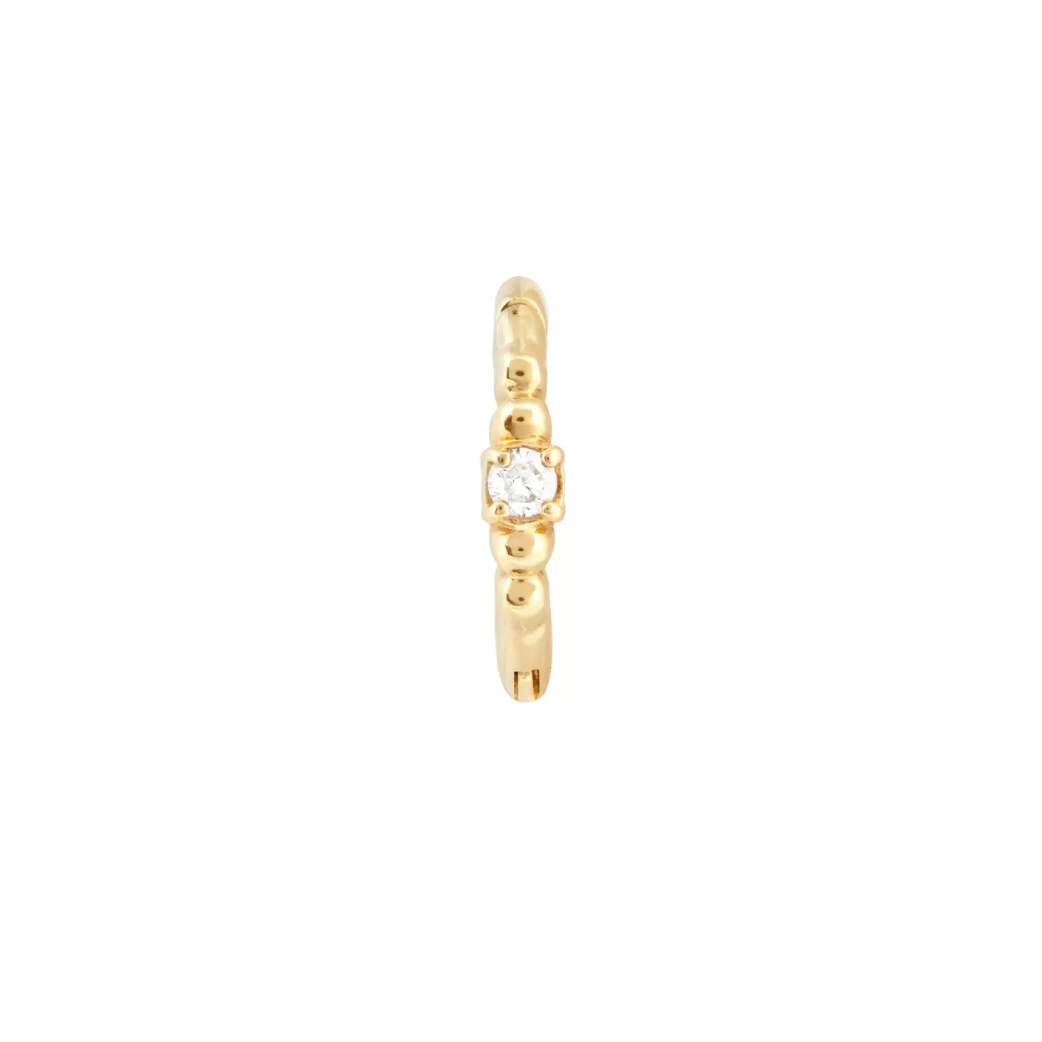 Astrid & Miyu Solid Gold Crystal Rook Hoop 14K Gold Best