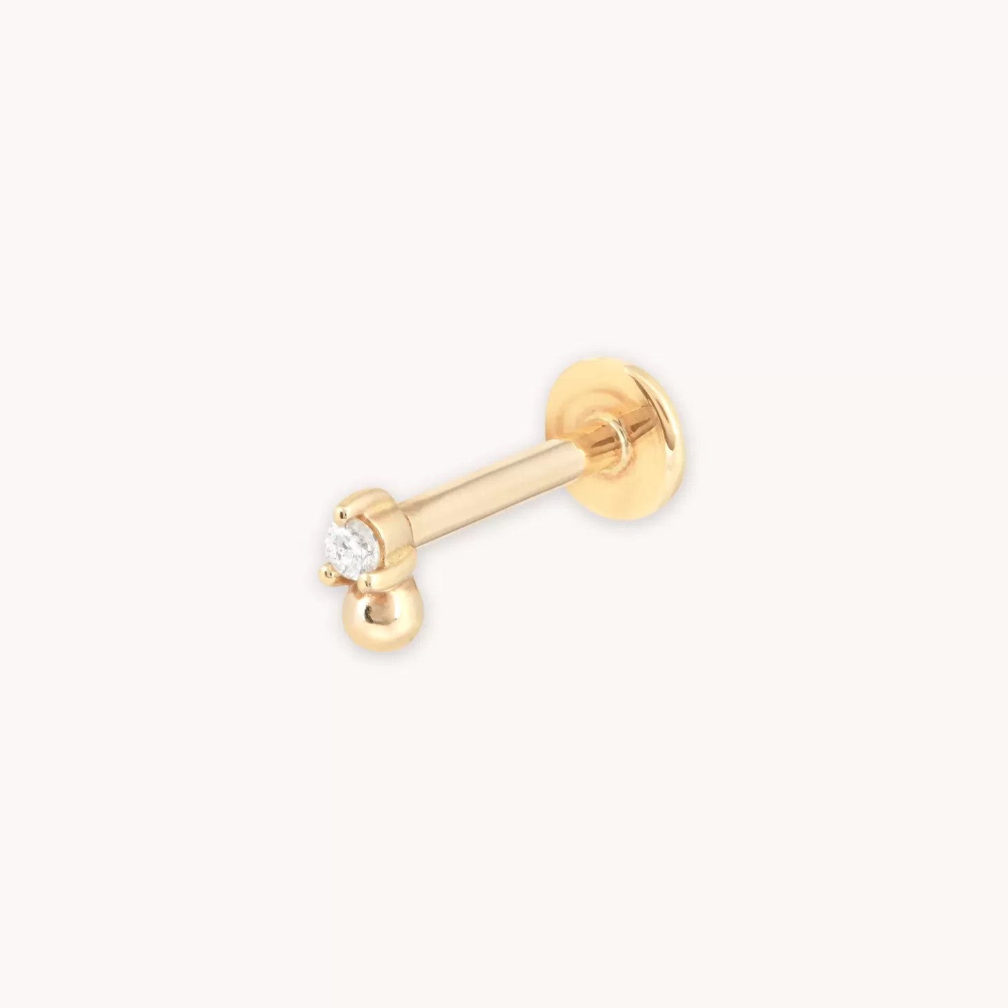 Astrid & Miyu Solid Gold Diamond Beaded Piercing Stud 14K Gold Discount