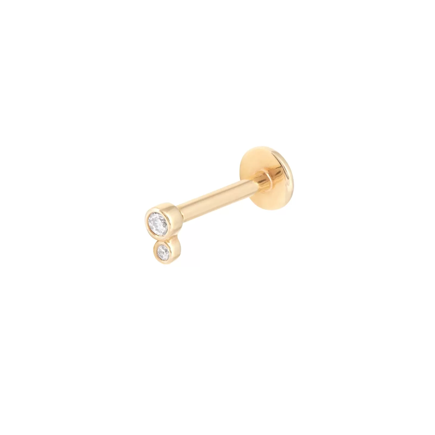 Astrid & Miyu Solid Gold Double Topaz Piercing Stud 14K Gold Outlet