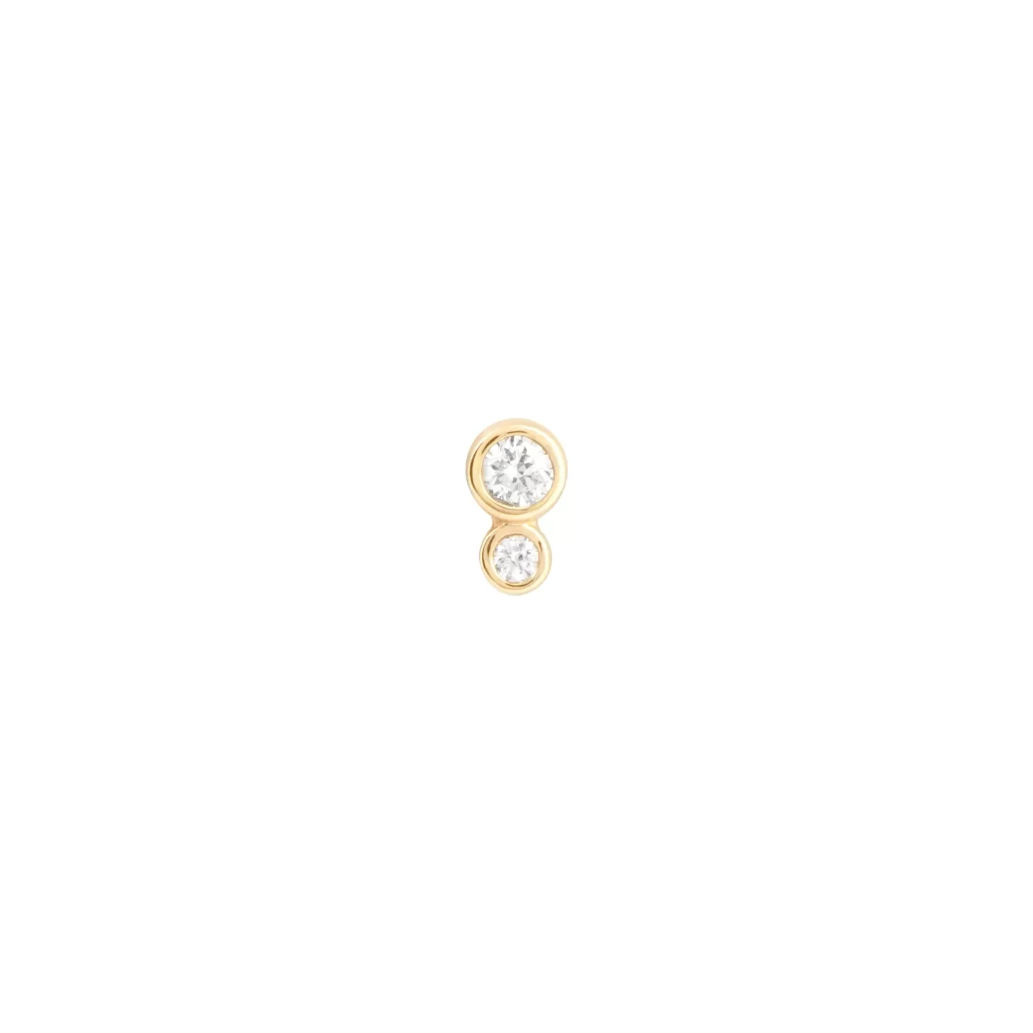 Astrid & Miyu Solid Gold Double Topaz Piercing Stud 14K Gold Outlet