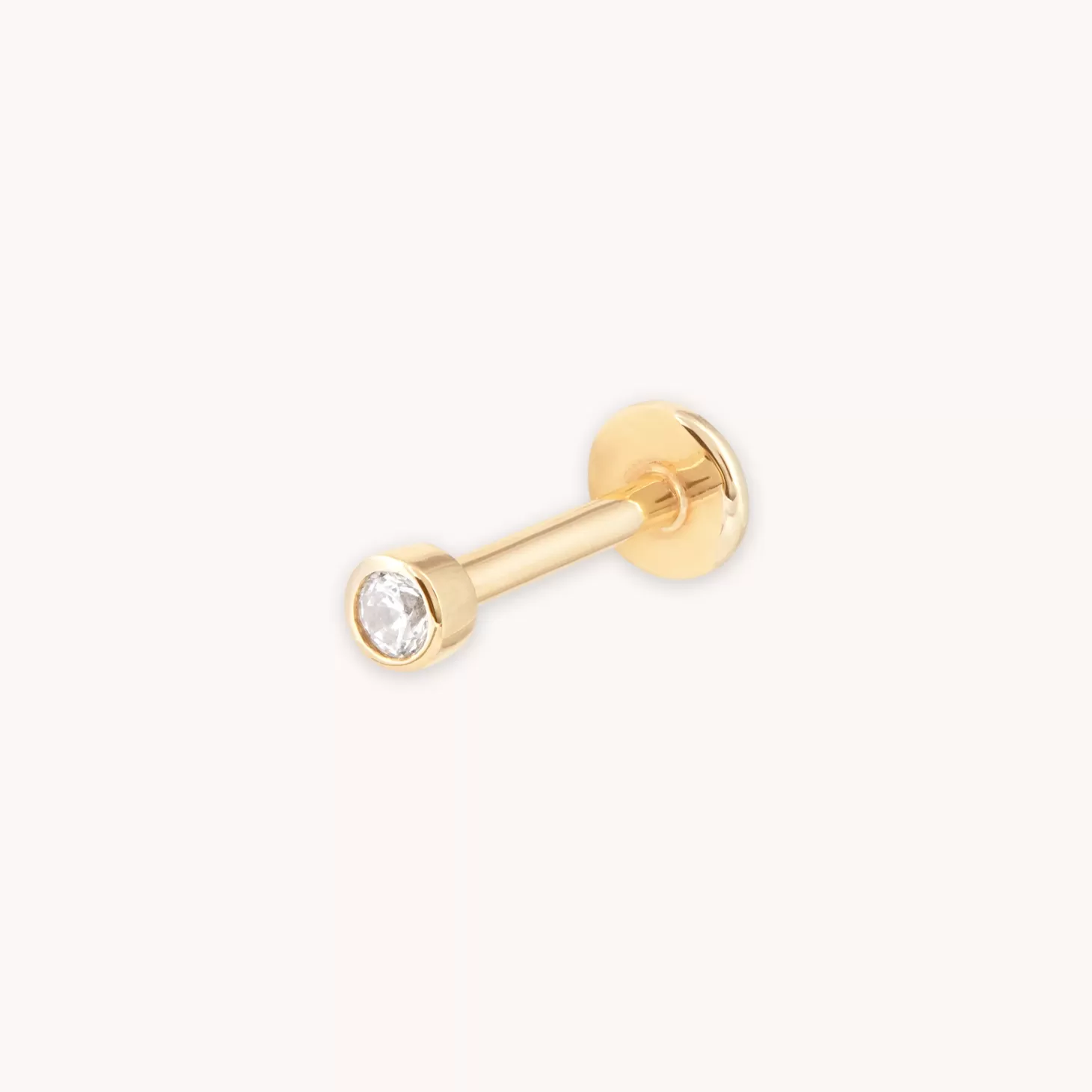Astrid & Miyu Solid Gold Gem Piercing Stud 14K Gold Hot