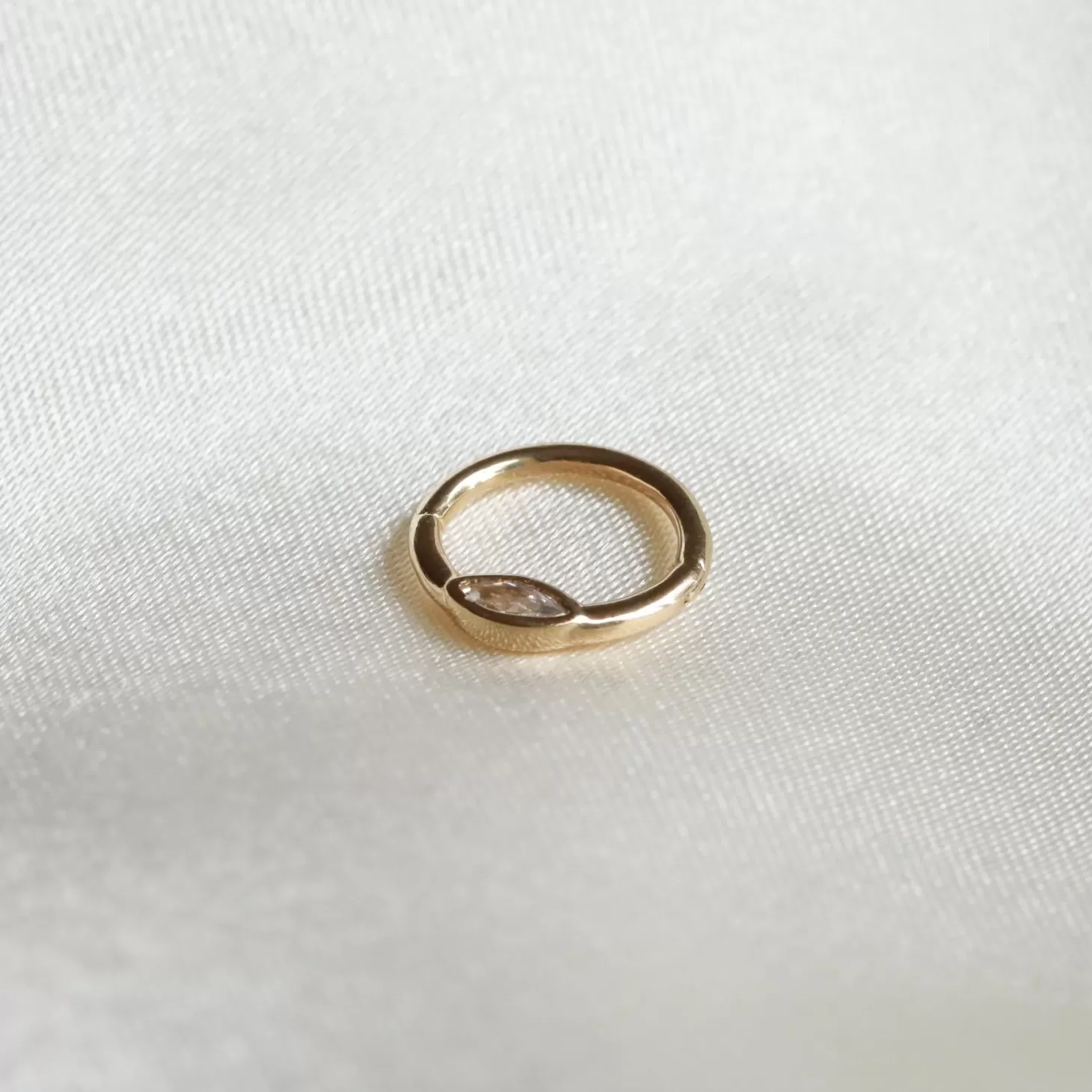 Astrid & Miyu Solid Gold Marquise Daith Hoop 14K Gold Clearance