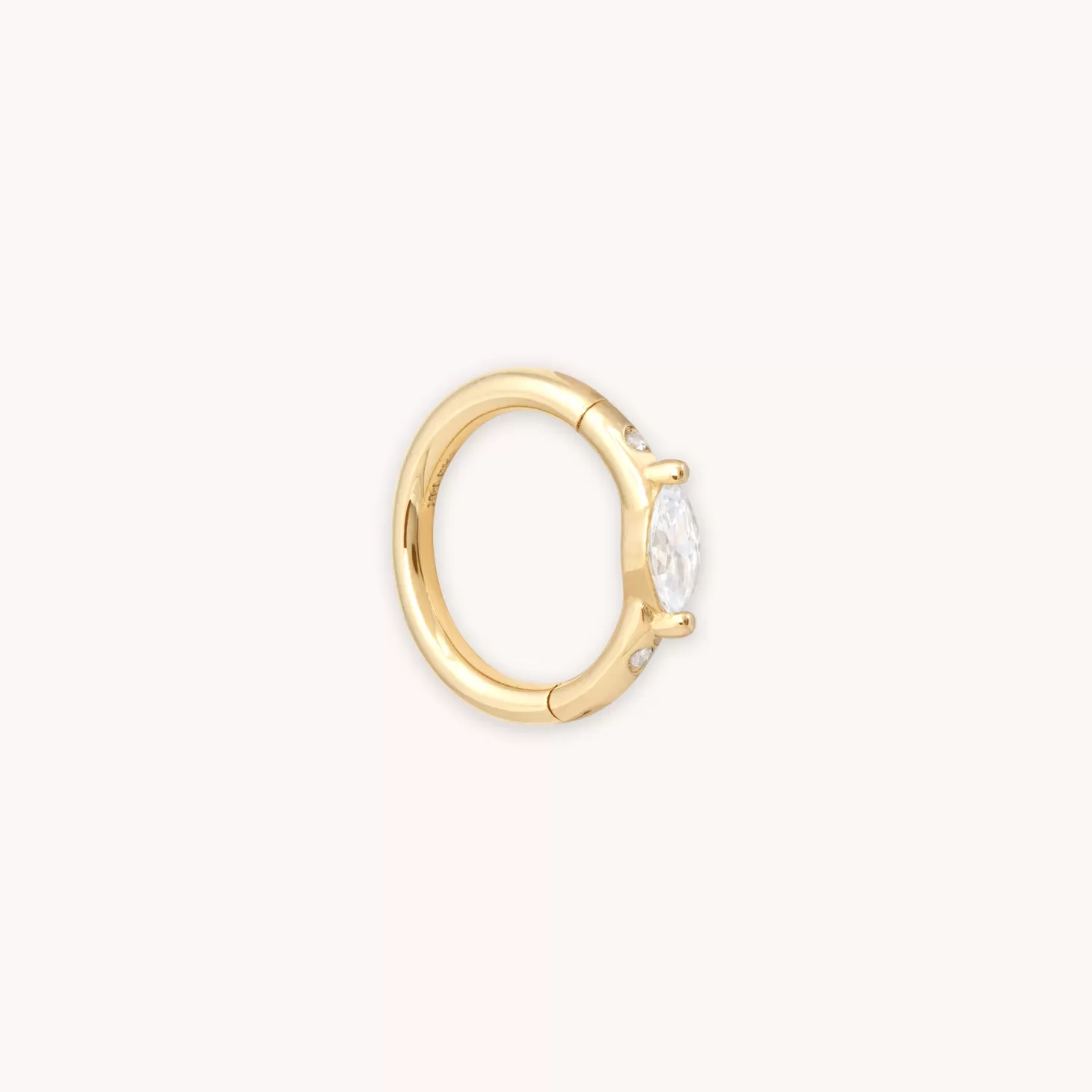 Astrid & Miyu Solid Gold Marquise Piercing Hoop 14K Gold Best