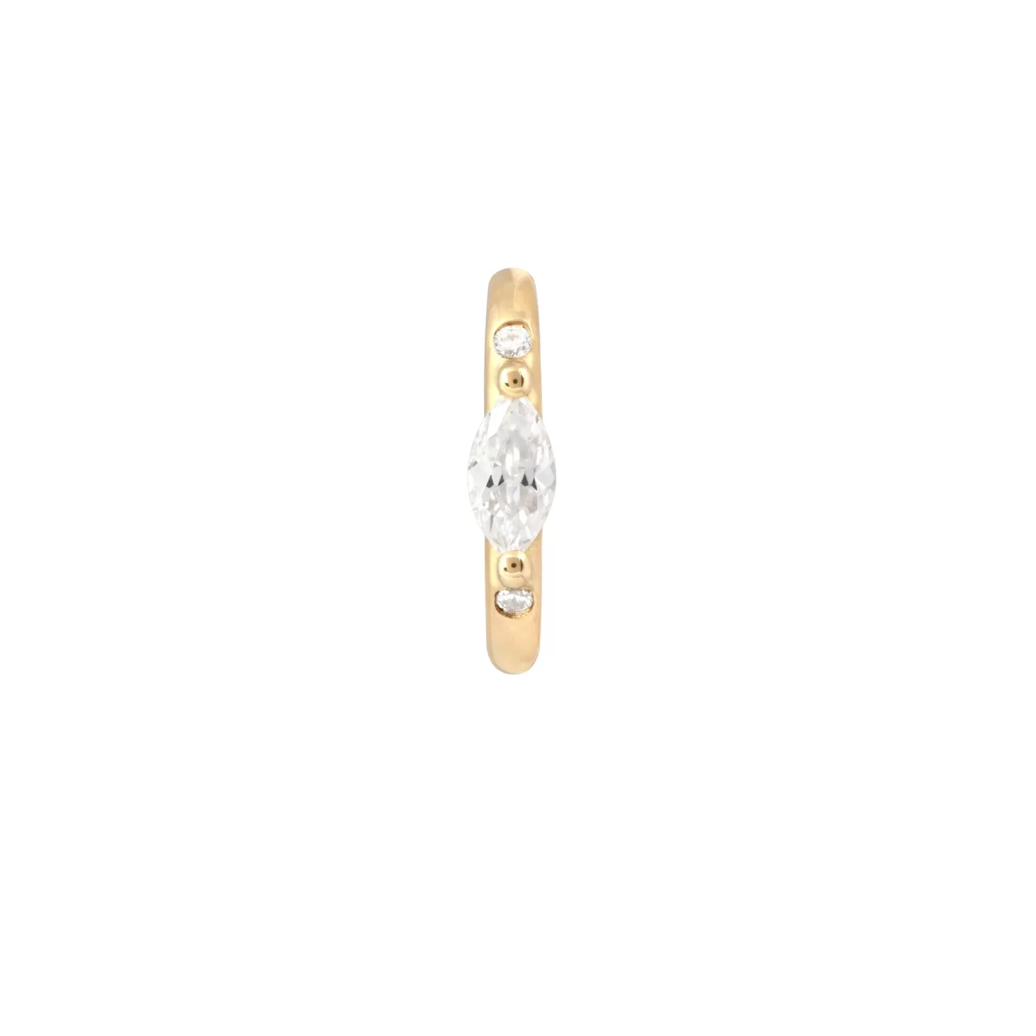 Astrid & Miyu Solid Gold Marquise Rook Hoop 14K Gold Clearance