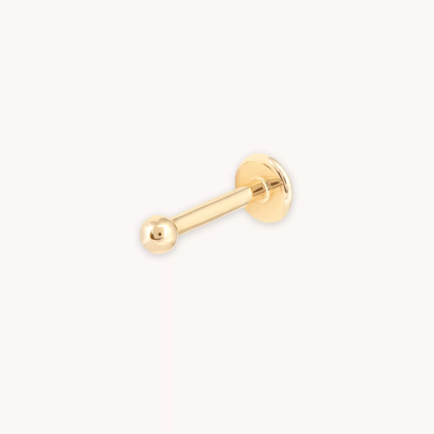 Astrid & Miyu Solid Gold Small Ball Piercing Stud 14K Gold New