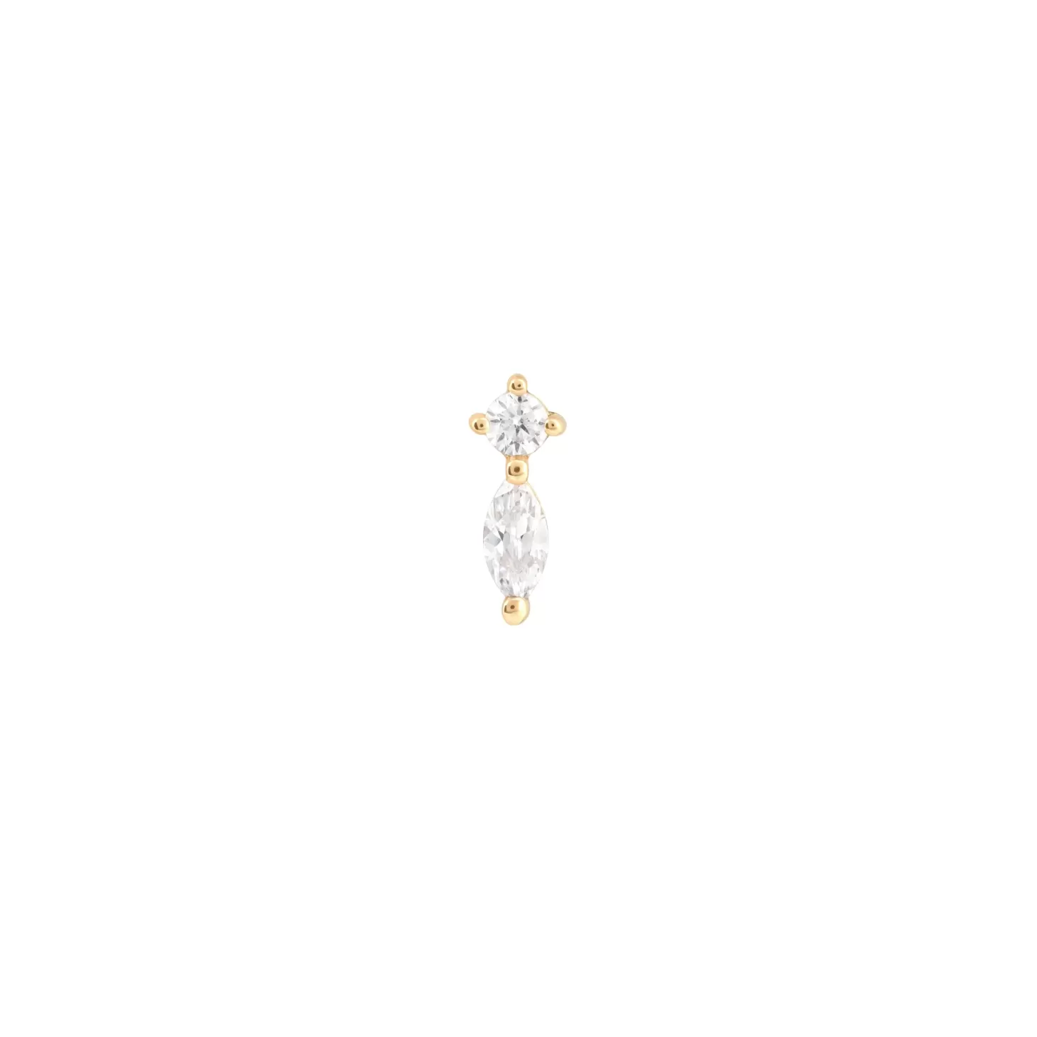 Astrid & Miyu Solid Gold Teardrop Piercing Stud 14K Gold Outlet