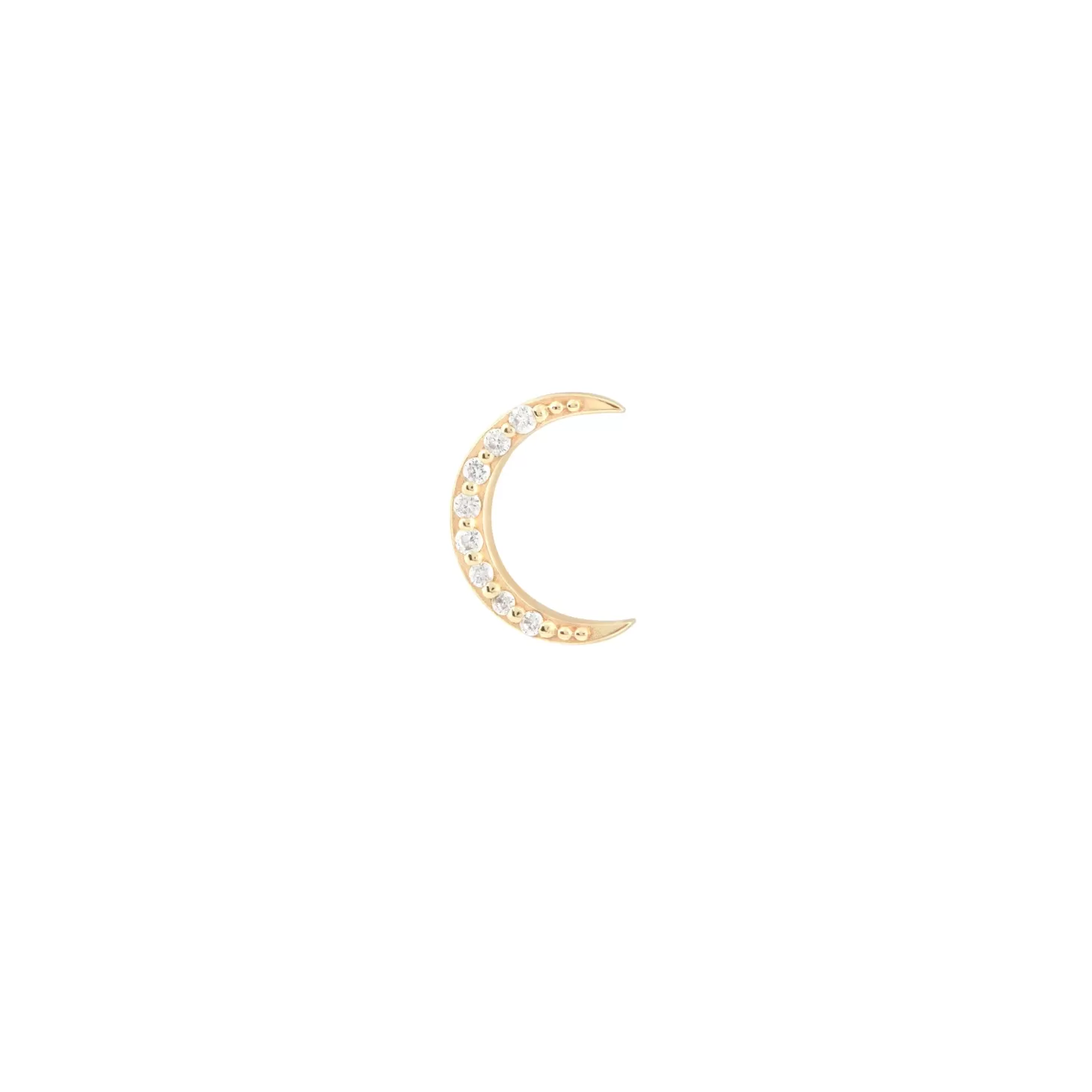 Astrid & Miyu Solid Gold Topaz Moon Piercing Stud 14K Gold Best