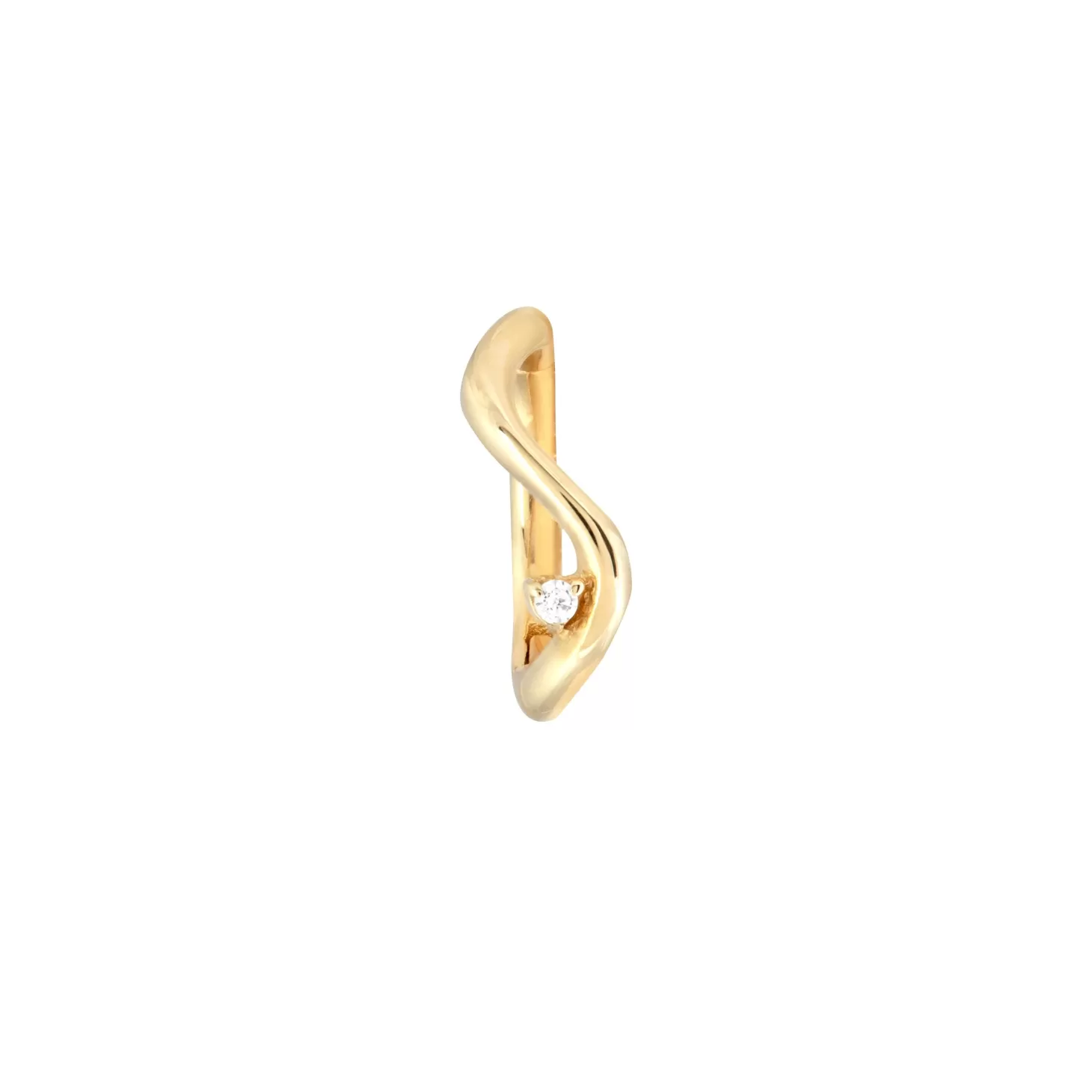 Astrid & Miyu Solid Gold Wave Rook Hoop 14K Gold Fashion
