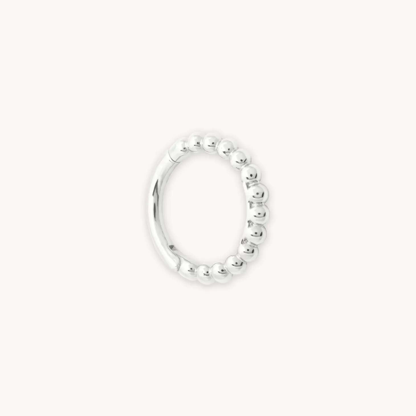 Astrid & Miyu Solid White Gold Beaded Piercing Hoop 14K White Gold Cheap