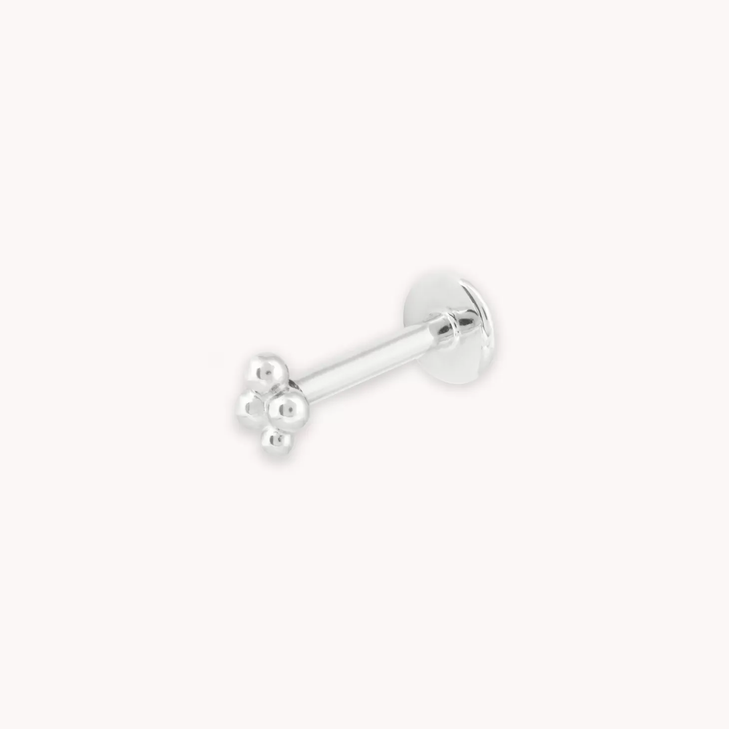 Astrid & Miyu Solid White Gold Beaded Piercing Stud 14K White Gold Store