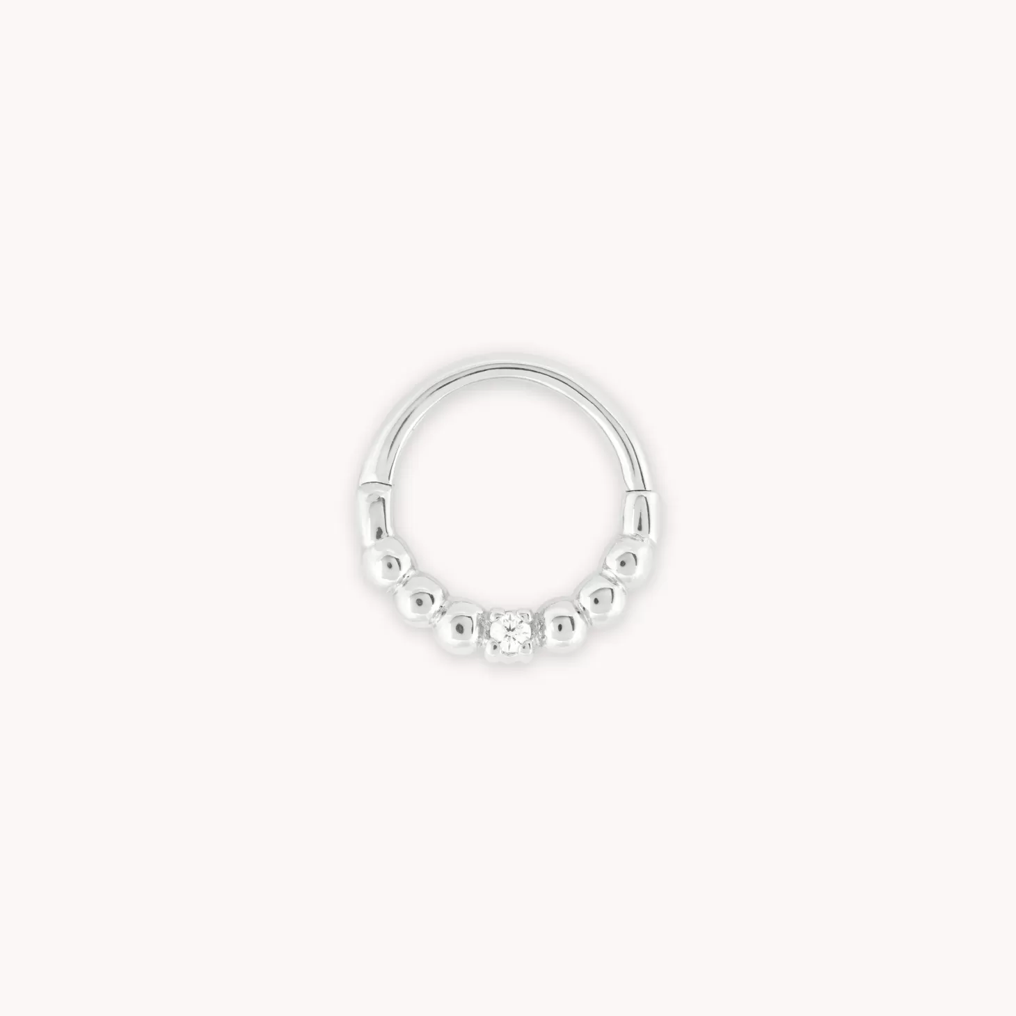 Astrid & Miyu Solid White Gold Crystal Daith Hoop 14K White Gold Store