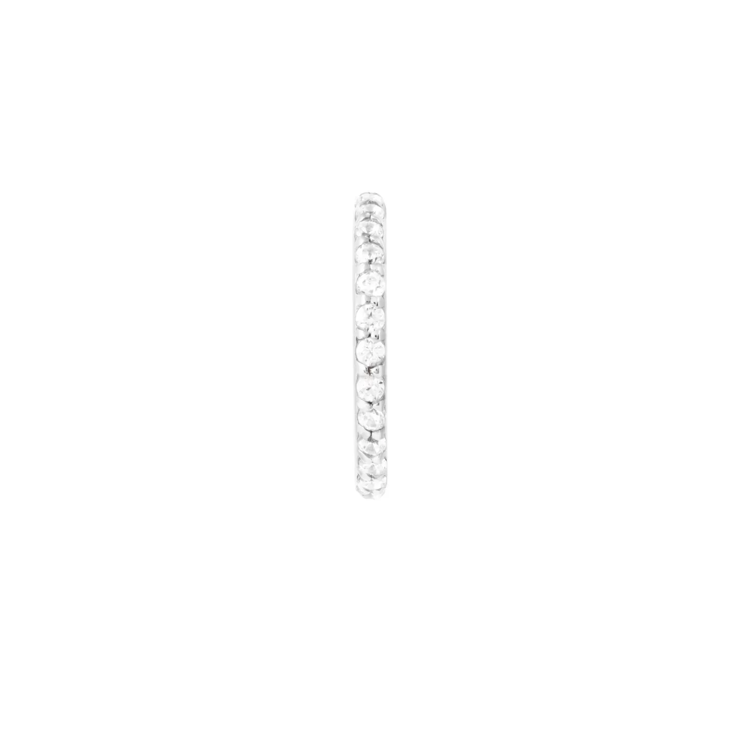 Astrid & Miyu Solid White Gold Crystal Piercing Hoop Best