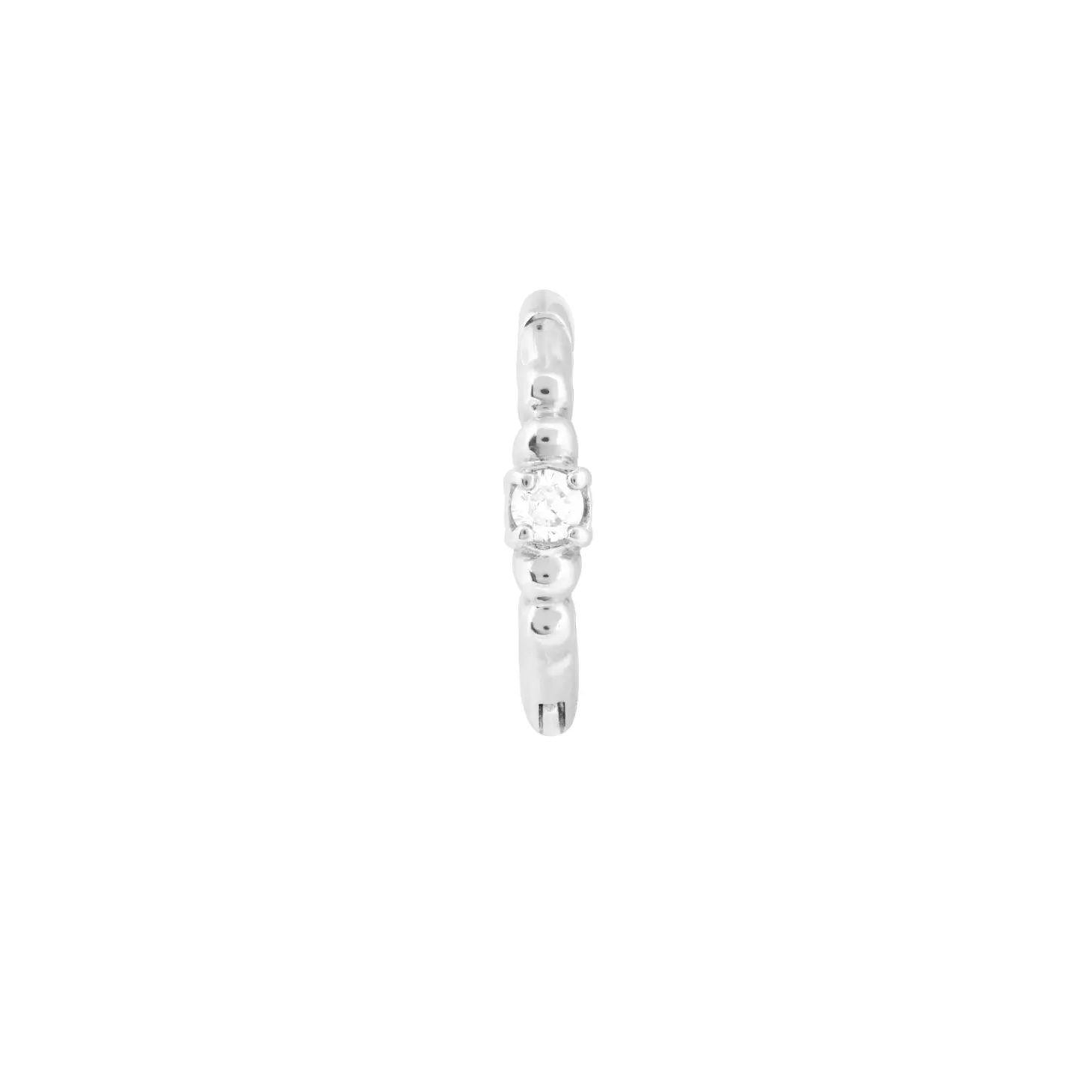 Astrid & Miyu Solid White Gold Crystal Rook Hoop 14K White Gold Cheap