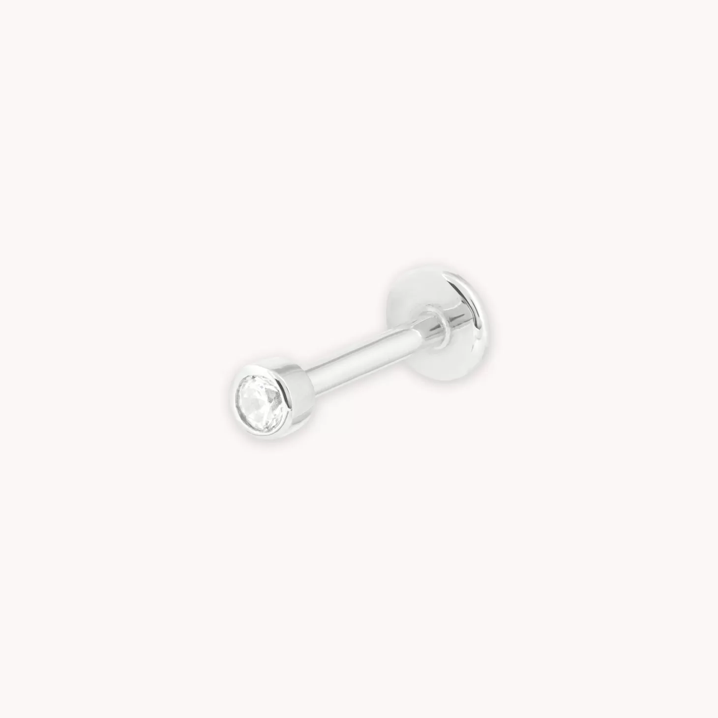 Astrid & Miyu Solid White Gold Gem Piercing Stud 14K White Gold Best