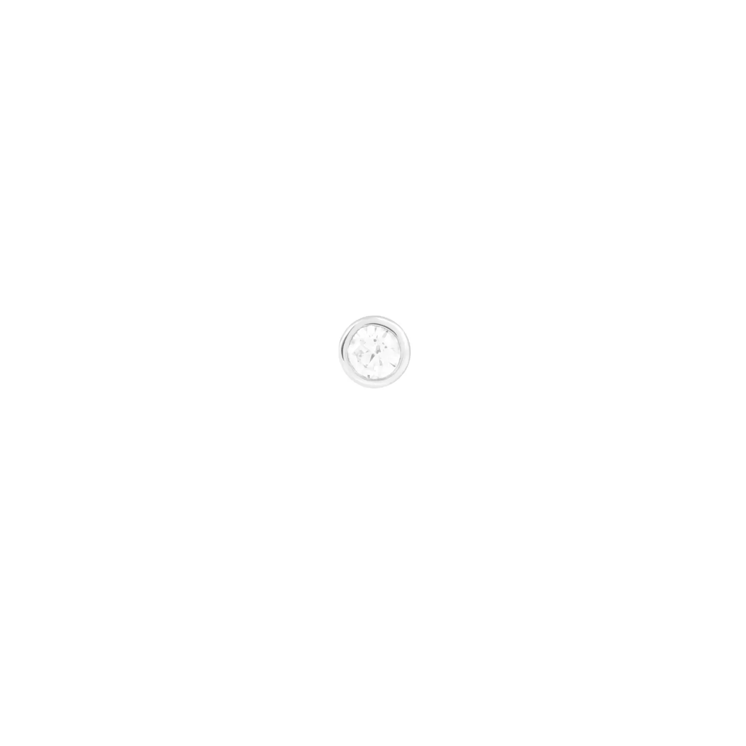 Astrid & Miyu Solid White Gold Gem Piercing Stud 14K White Gold Best
