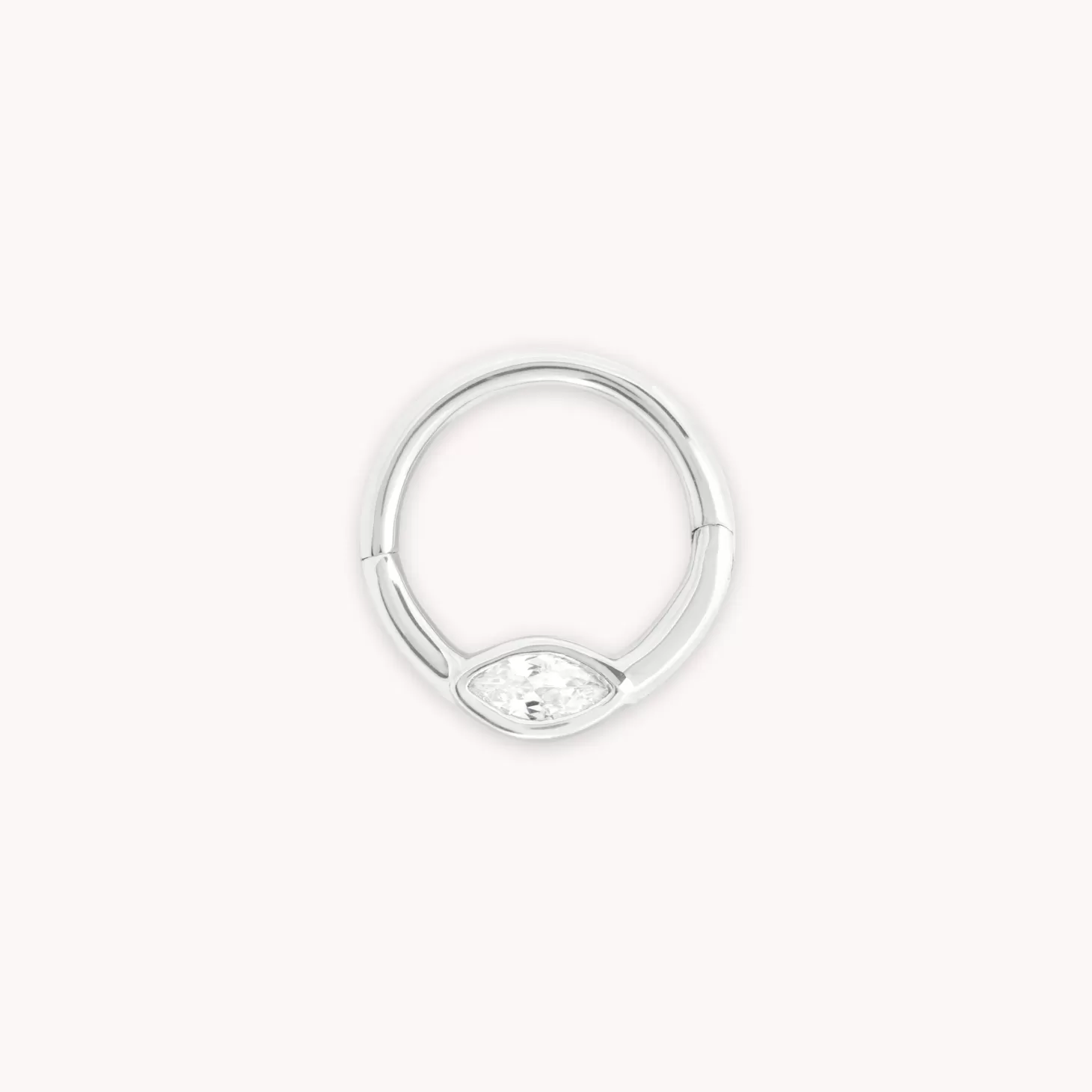Astrid & Miyu Solid White Gold Marquise Daith Hoop 14K White Gold Shop