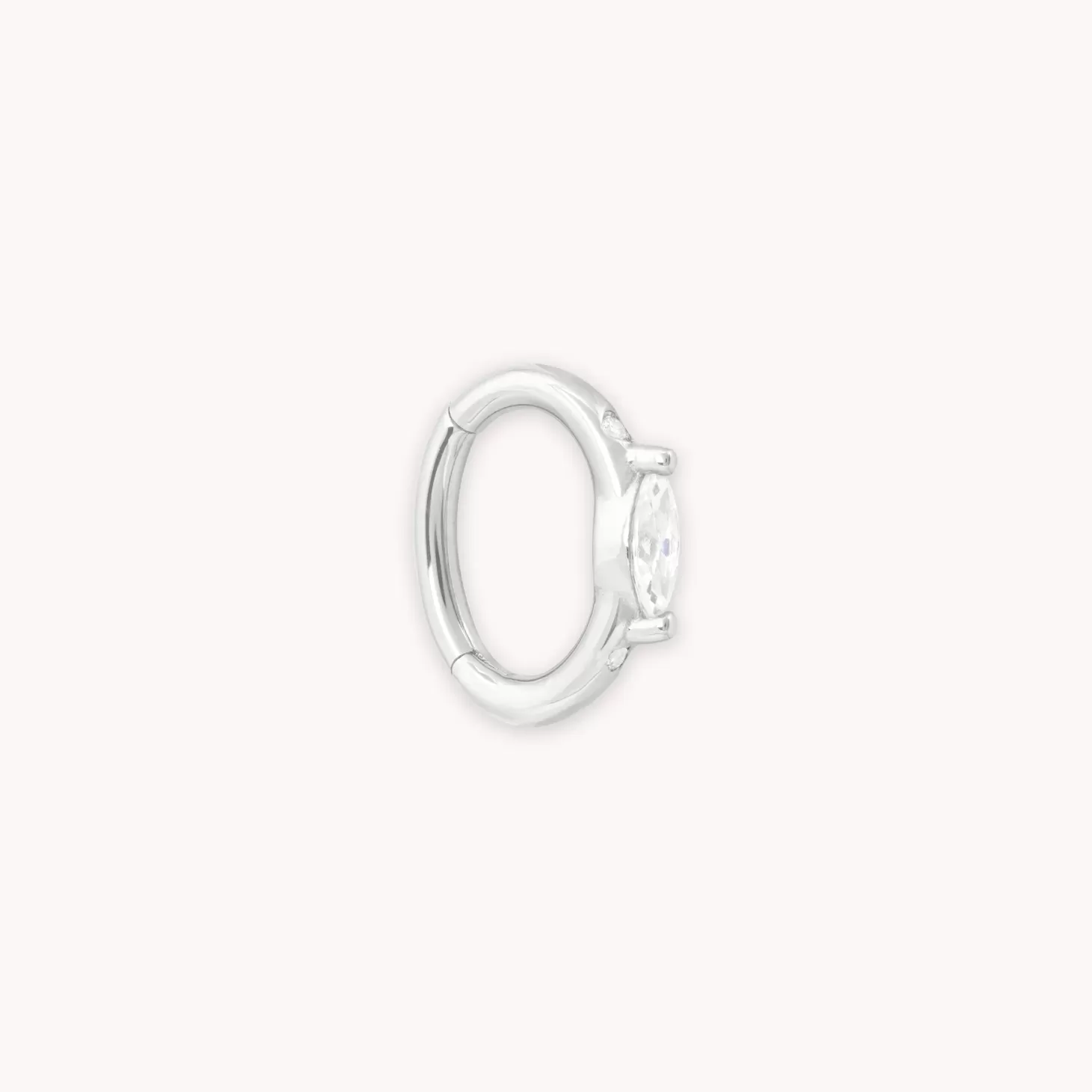 Astrid & Miyu Solid White Gold Marquise Piercing Hoop 14K White Gold Best