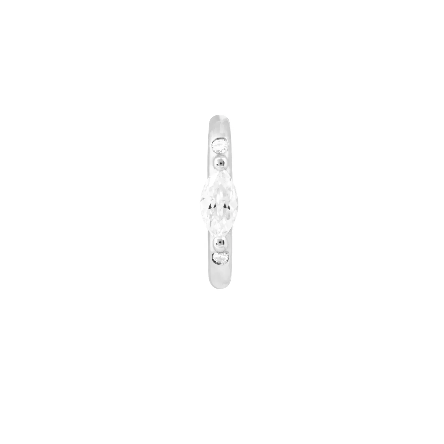Astrid & Miyu Solid White Gold Marquise Piercing Hoop 14K White Gold Best
