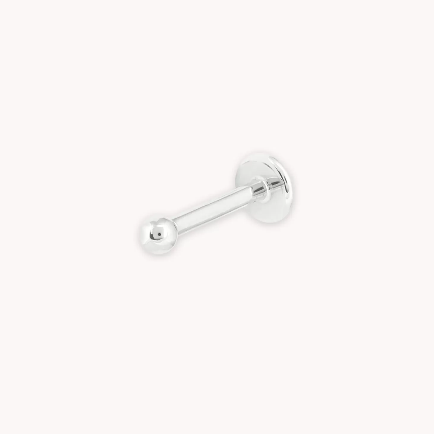 Astrid & Miyu Solid White Gold Small Ball Piercing Stud 14K White Gold Best Sale