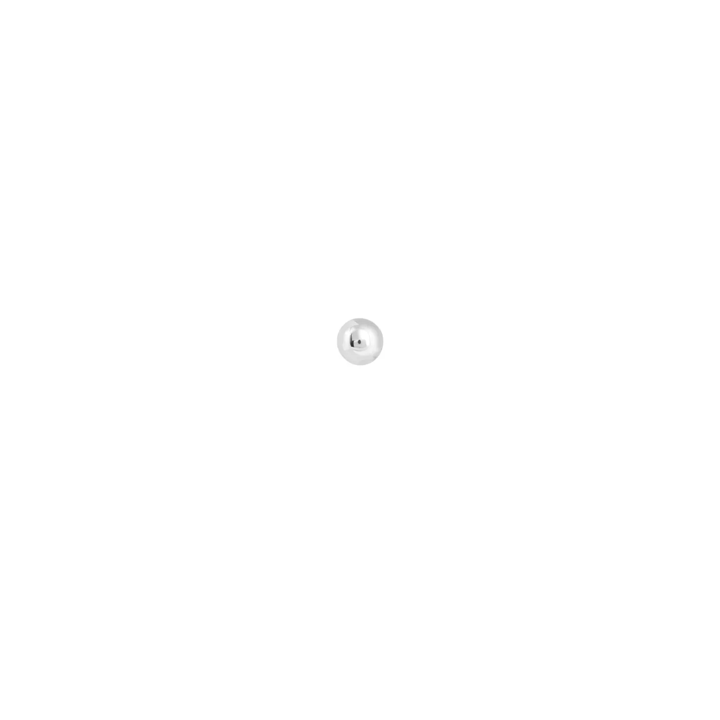 Astrid & Miyu Solid White Gold Small Ball Piercing Stud 14K White Gold Best Sale