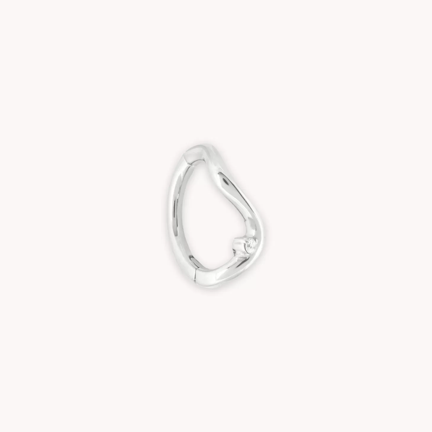 Astrid & Miyu Solid White Gold Wave Rook Hoop 14K White Gold Store