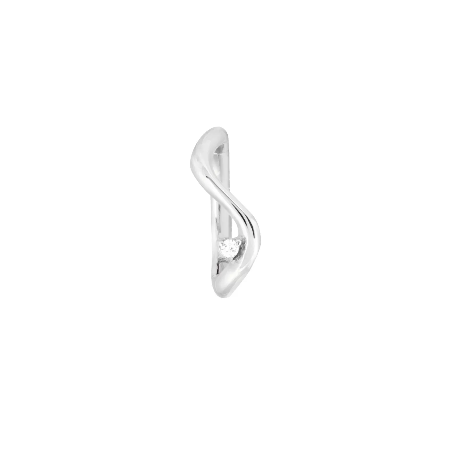 Astrid & Miyu Solid White Gold Wave Rook Hoop 14K White Gold Store