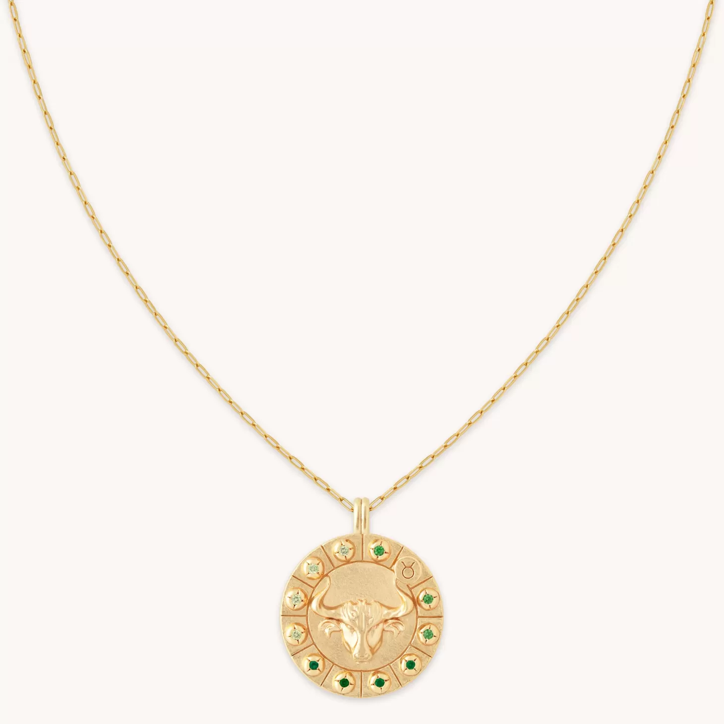 Astrid & Miyu Taurus Bold Zodiac Pendant Necklace In Gold 18K Gold Plated Sterling Silver Shop