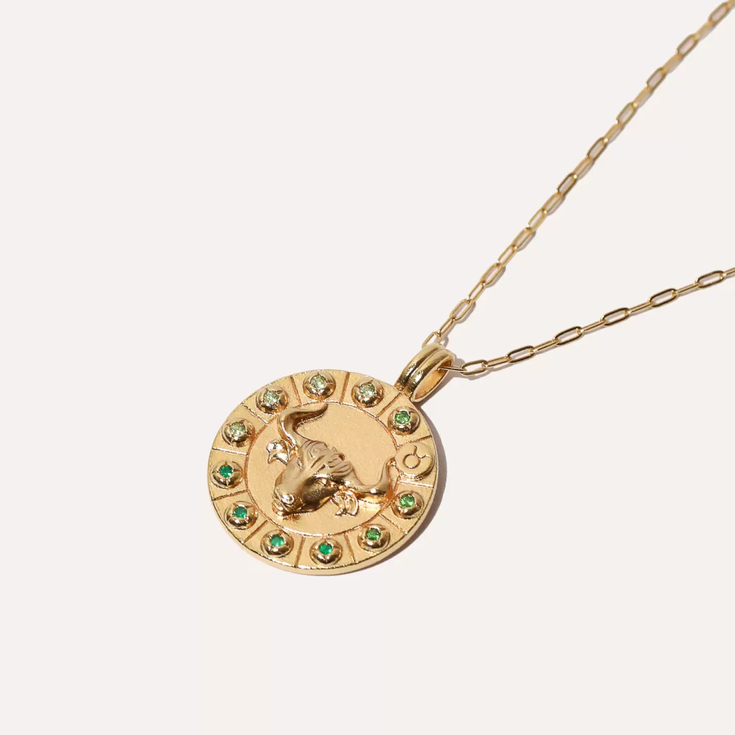 Astrid & Miyu Taurus Bold Zodiac Pendant Necklace In Gold 18K Gold Plated Sterling Silver Shop