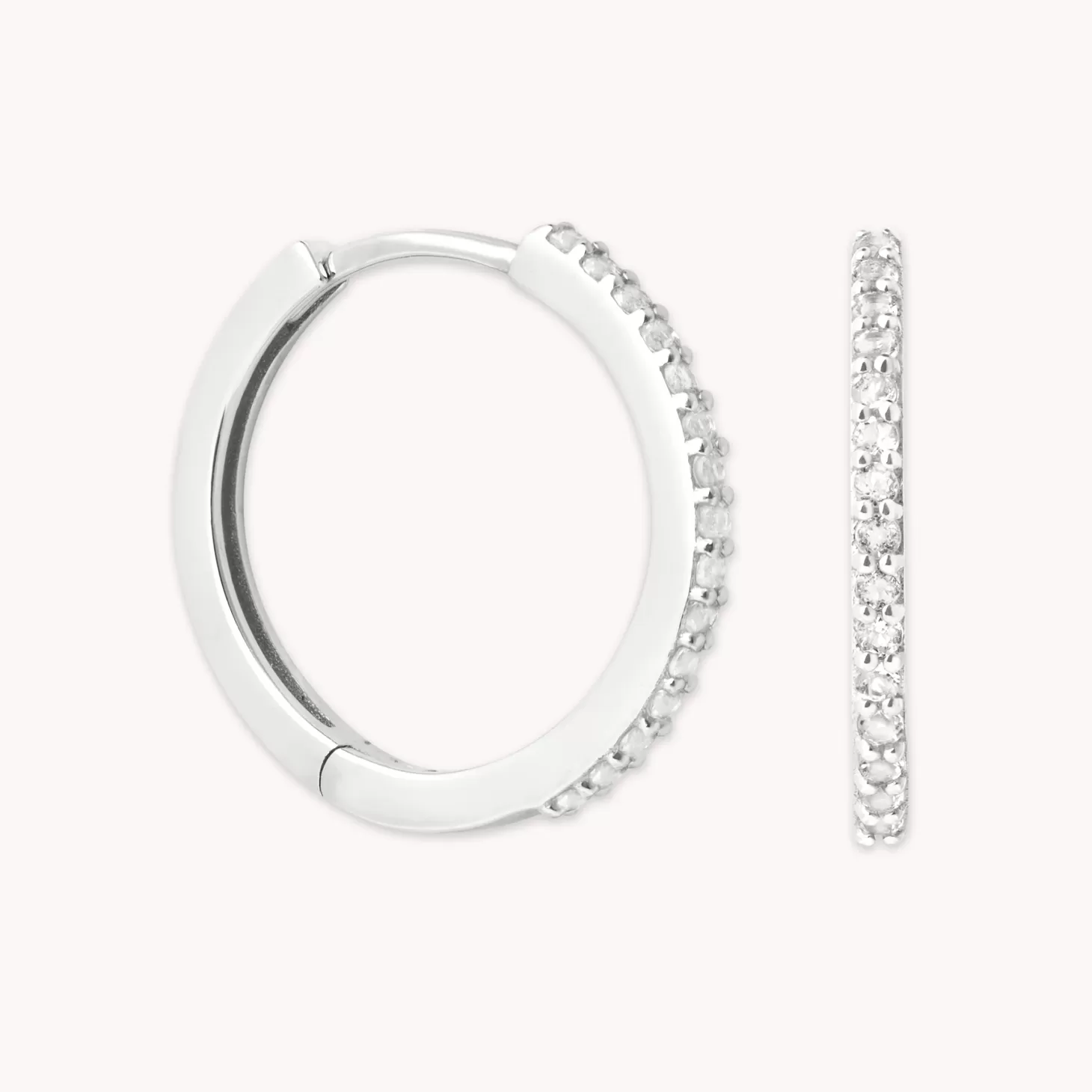 Astrid & Miyu Topaz 12Mm Hoops In Solid White Gold 9K White Gold Cheap