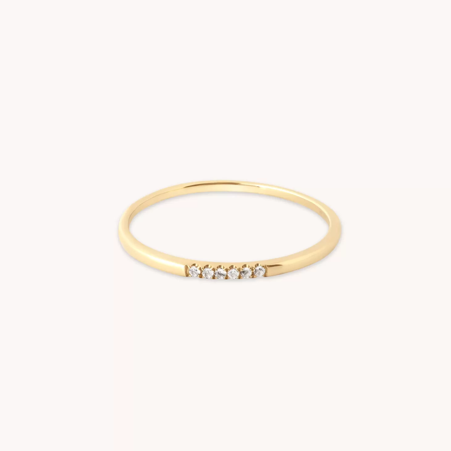 Astrid & Miyu Topaz Band Ring In Solid Gold 14K Gold Hot