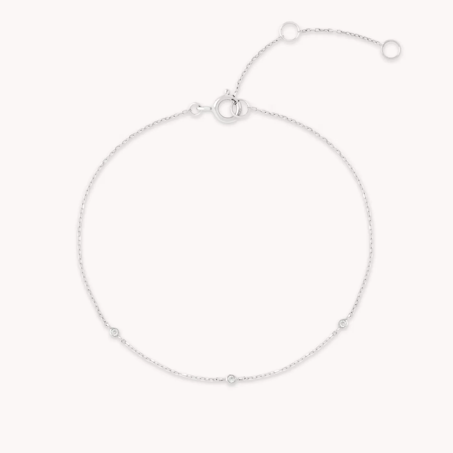 Astrid & Miyu Topaz Charm Bracelet In Solid White Gold 14K White Gold Sale