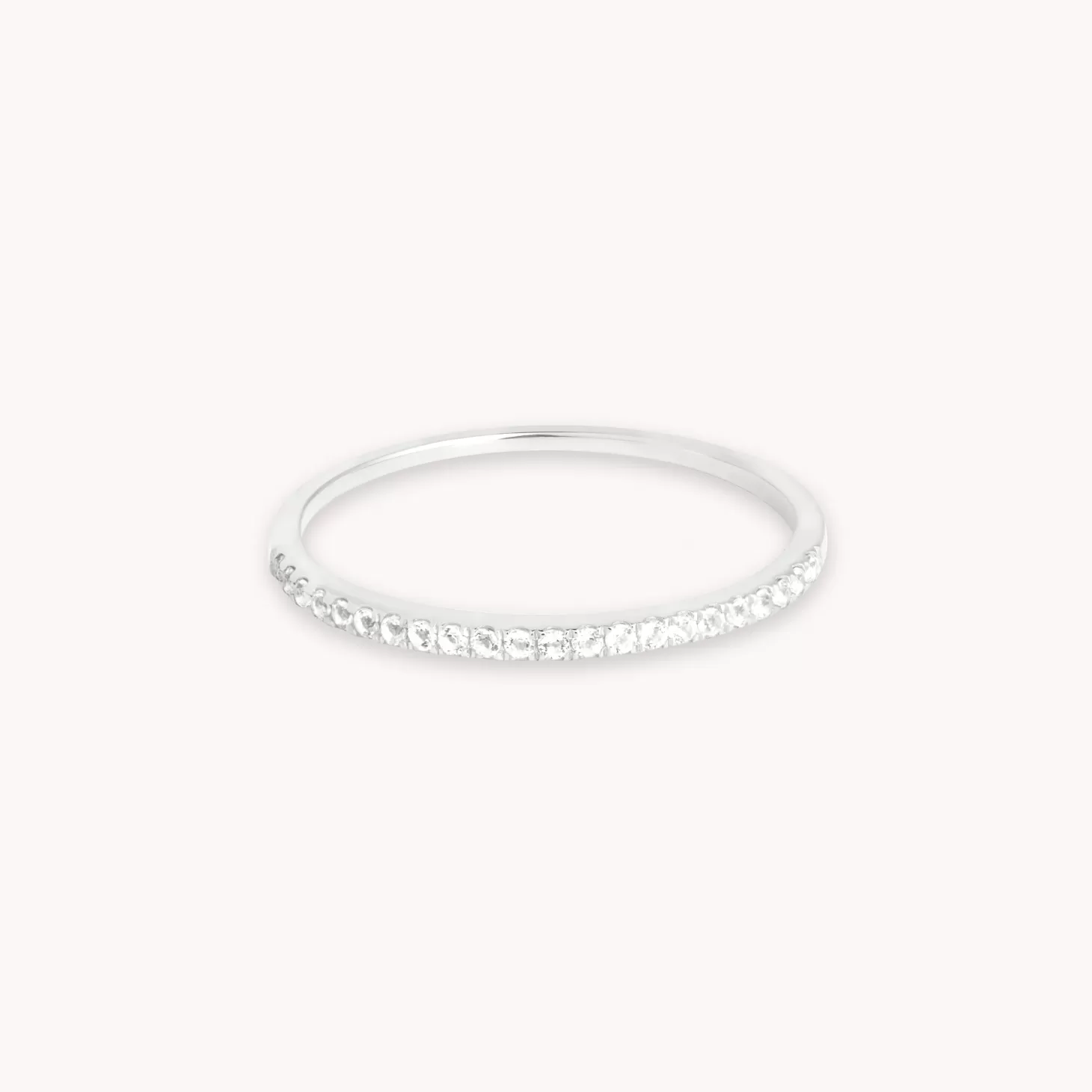 Astrid & Miyu Topaz Eternity Ring In Solid White Gold 14K White Gold Sale