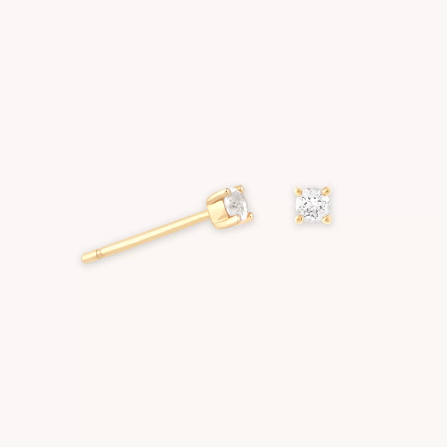 Astrid & Miyu Topaz Stud Earrings In Solid Gold 14K Gold Shop