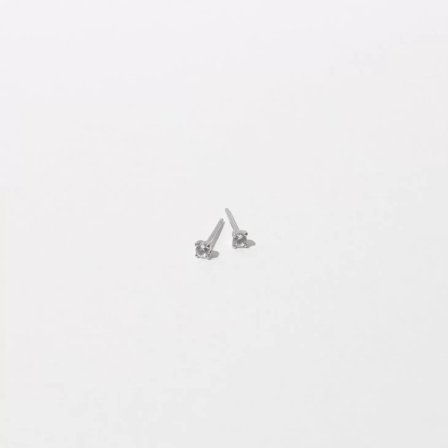 Astrid & Miyu Topaz Stud Earrings In Solid White Gold 14K White Gold Fashion