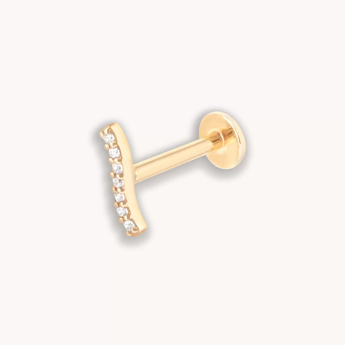 Astrid & Miyu Topaz Wave Piercing Stud 6Mm In Solid Gold 14K Gold New